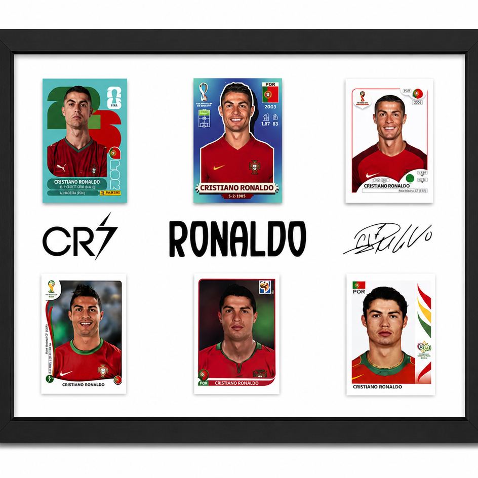Cristiano Ronaldo Premium Wooden Framed Football Card & Autograph Keepsake