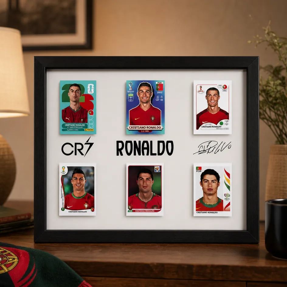Cristiano Ronaldo Premium Wooden Framed Football Card & Autograph Keepsake