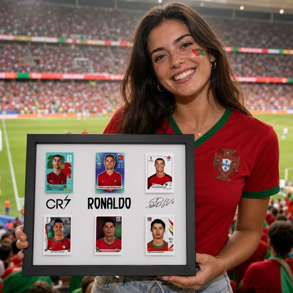 Cristiano Ronaldo Premium Wooden Framed Football Card & Autograph Keepsake