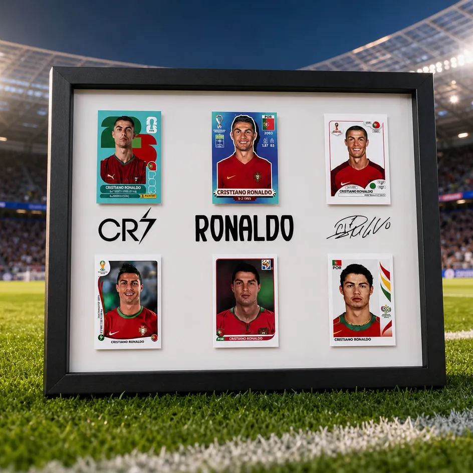 Cristiano Ronaldo Premium Wooden Framed Football Card & Autograph Keepsake
