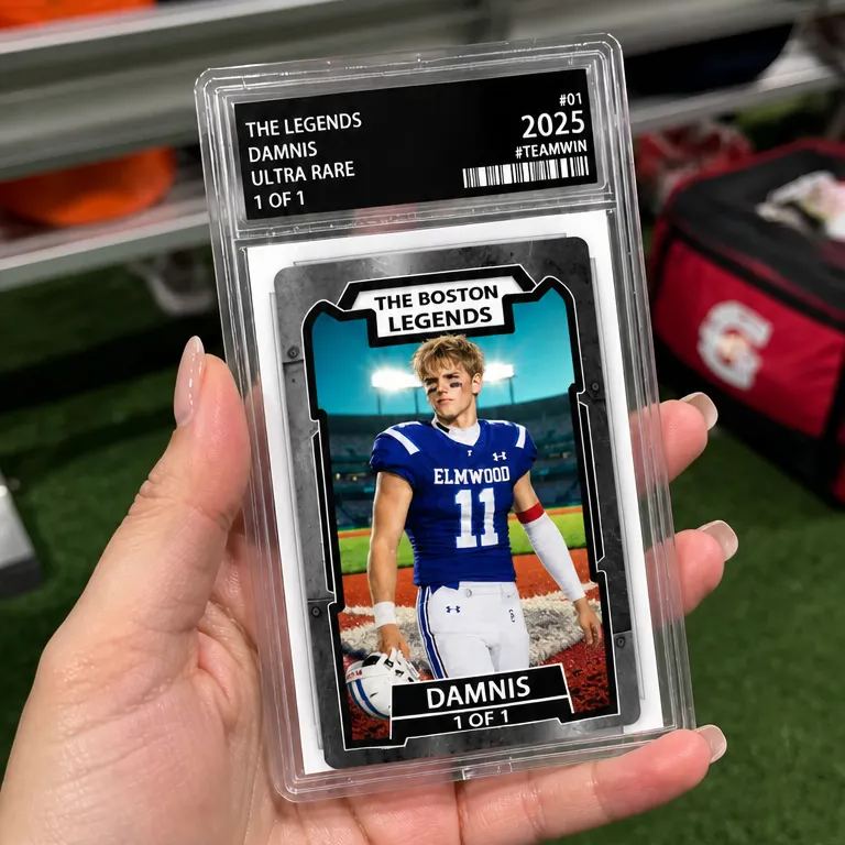 Personalized Football Trading Card with Custom Photo & Name – Acrylic Sports Card Keepsake for Players, Fans & Gifts