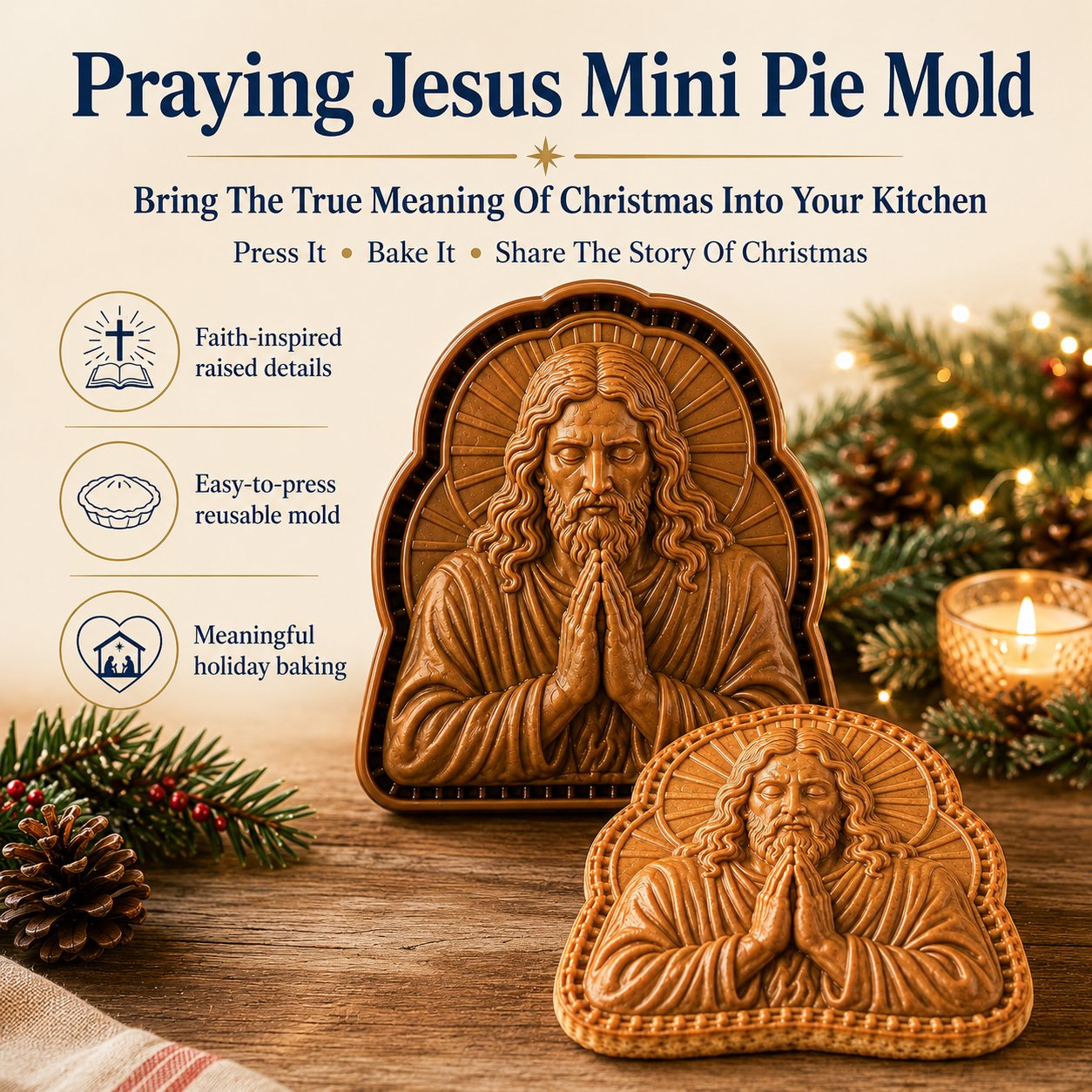 Praying Jesus Mini Pie Mold