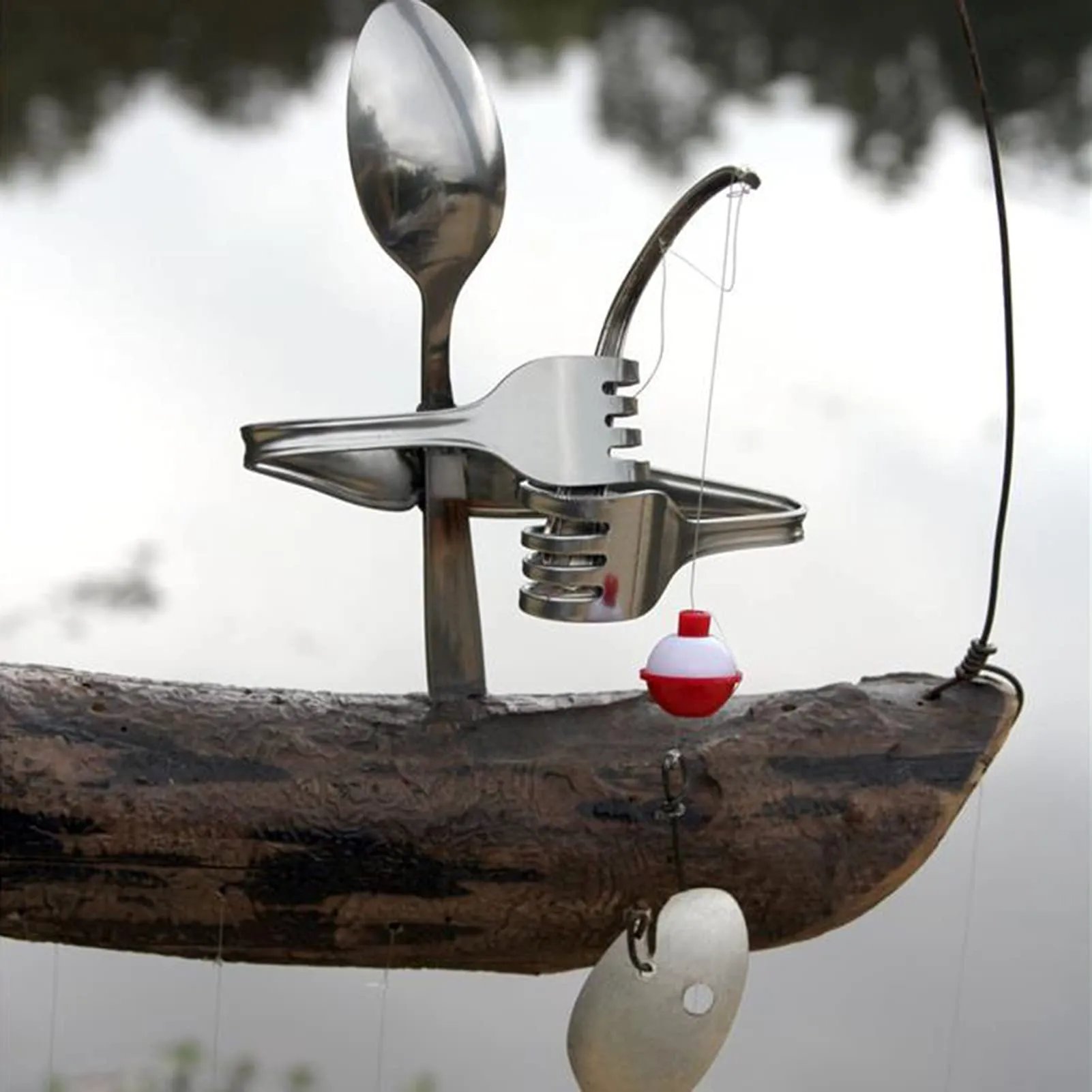 🔥HOT SALE NOW 49% OFF 🎁  - ❤Handmade Fishing Man Spoon Fish Sculpture Wind Chime