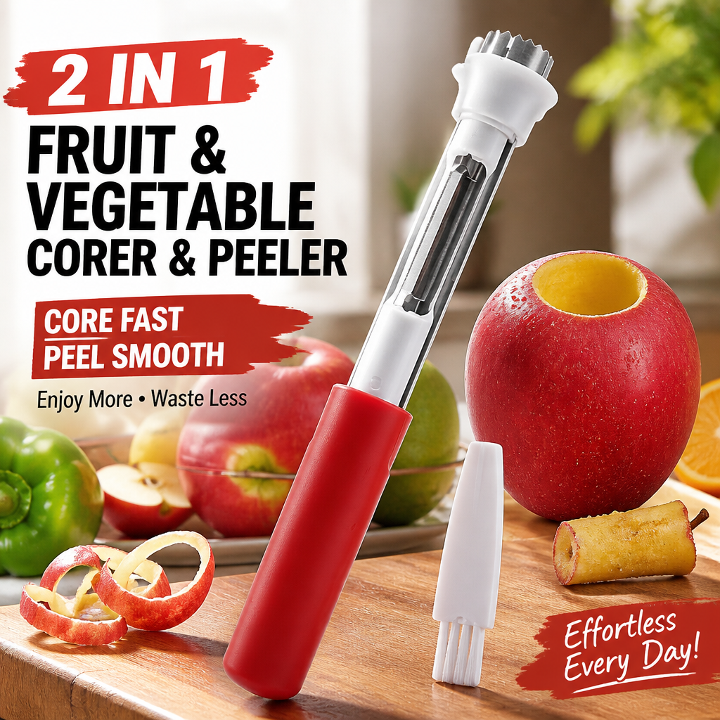 🔥2-in-1 Stainless Steel Fruit Corer & Peeler✨Must-Have Kitchen Gadget