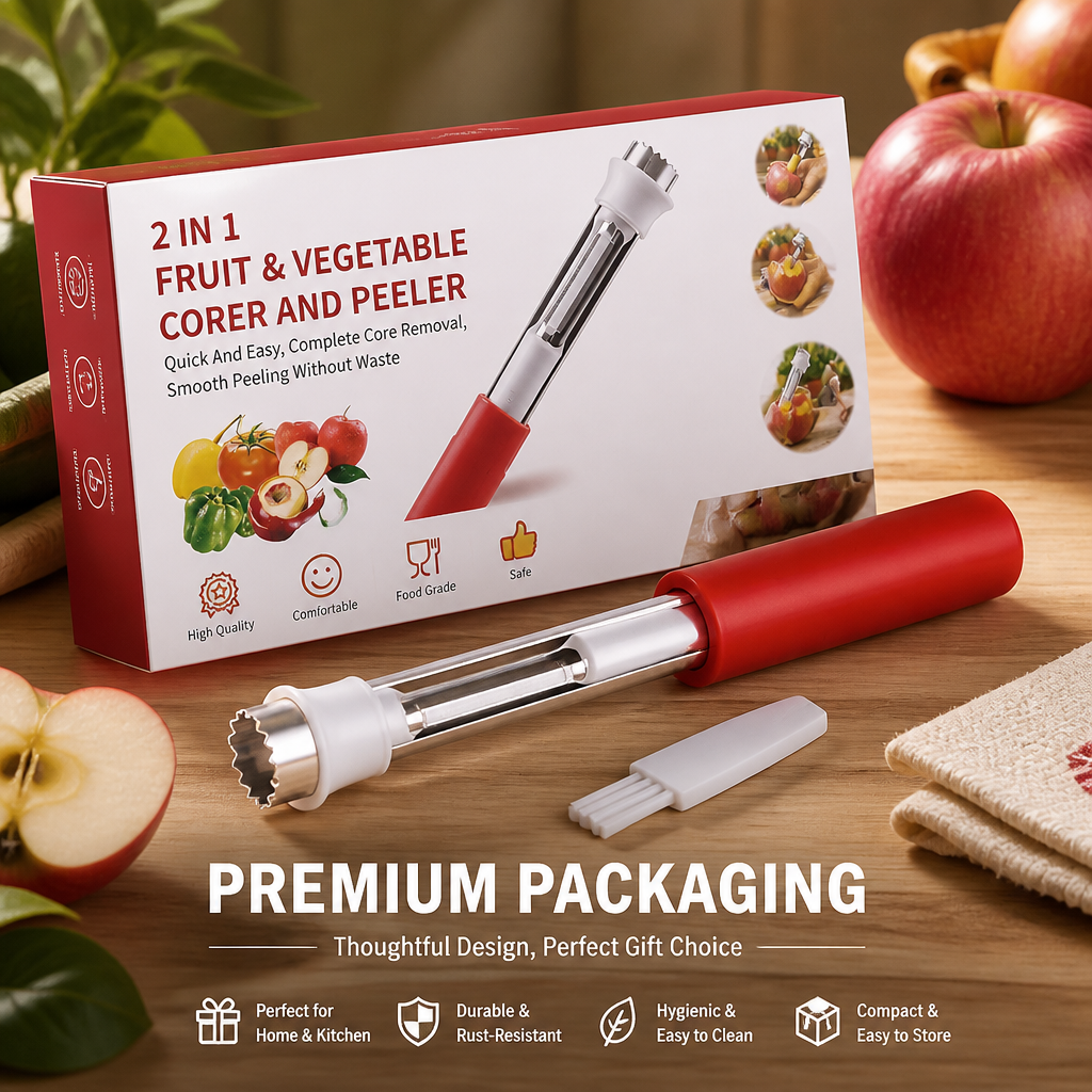 🔥2-in-1 Stainless Steel Fruit Corer & Peeler✨Must-Have Kitchen Gadget