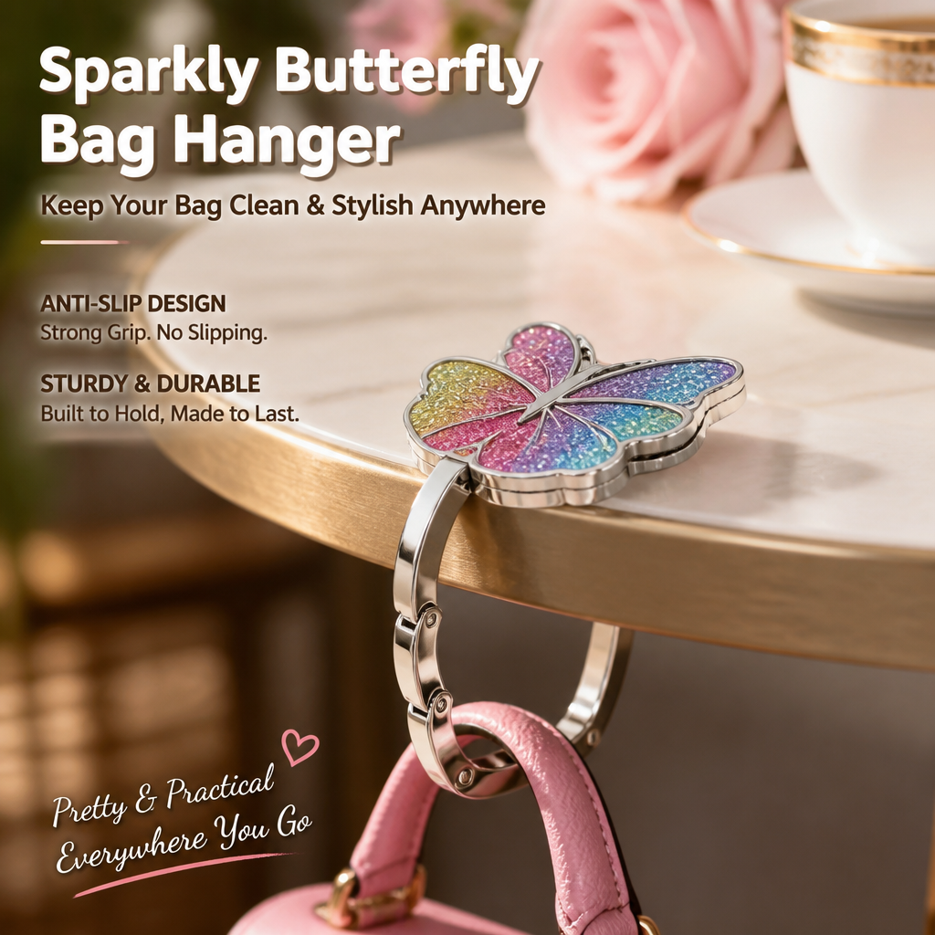 🔥Last Day Sale 49% OFF🎁Butterfly Foldable Handbag Hook – Stylish, Portable & Non-Slip Bag Hanger