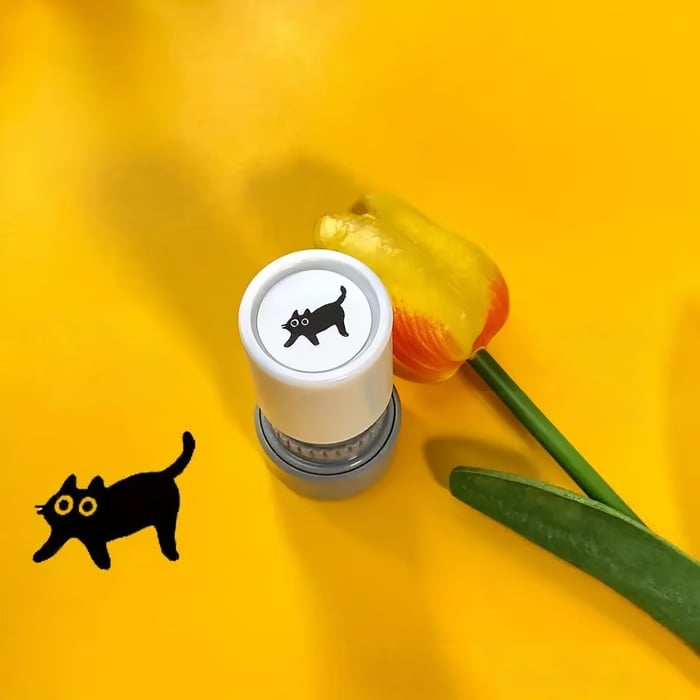 🔥Last Day Flash Sale- 49% OFF 🎁Cat Pattern Stamp, 5 Counts/set Round Self-inking Stamp
