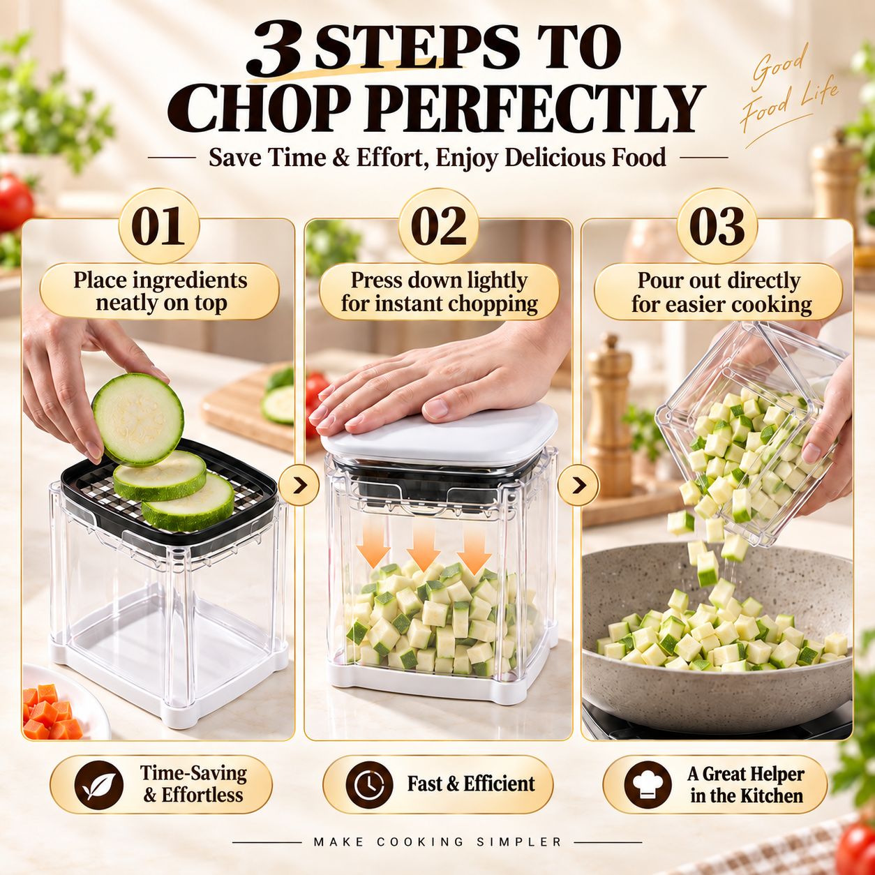 Press Chopper Multi Functional Food Chopper Slice