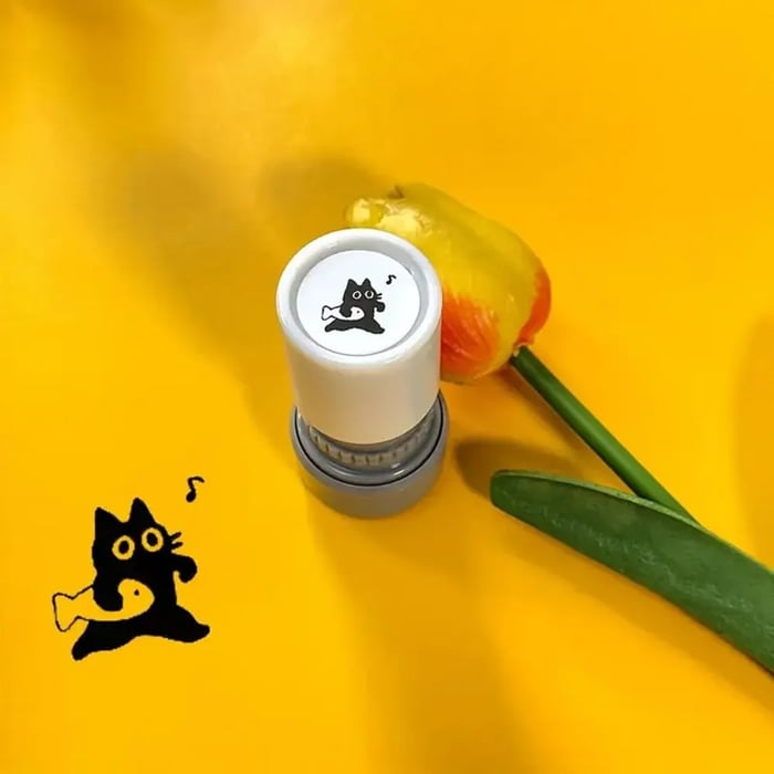 🔥Last Day Flash Sale- 49% OFF 🎁Cat Pattern Stamp, 5 Counts/set Round Self-inking Stamp