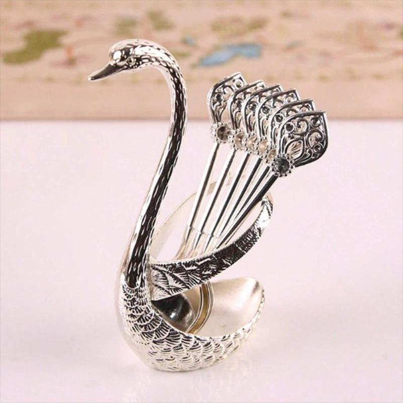 🔥Last Day Sale 49% OFF🎁Creative Swan Design Coffee Stirring Spoon Set (6 spoons)