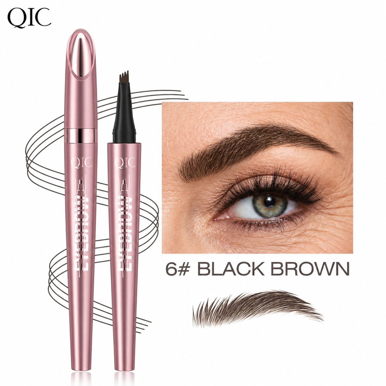 🖌️ Waterproof Micro-Fork Brow Pencil – Natural Hair-Like Brows