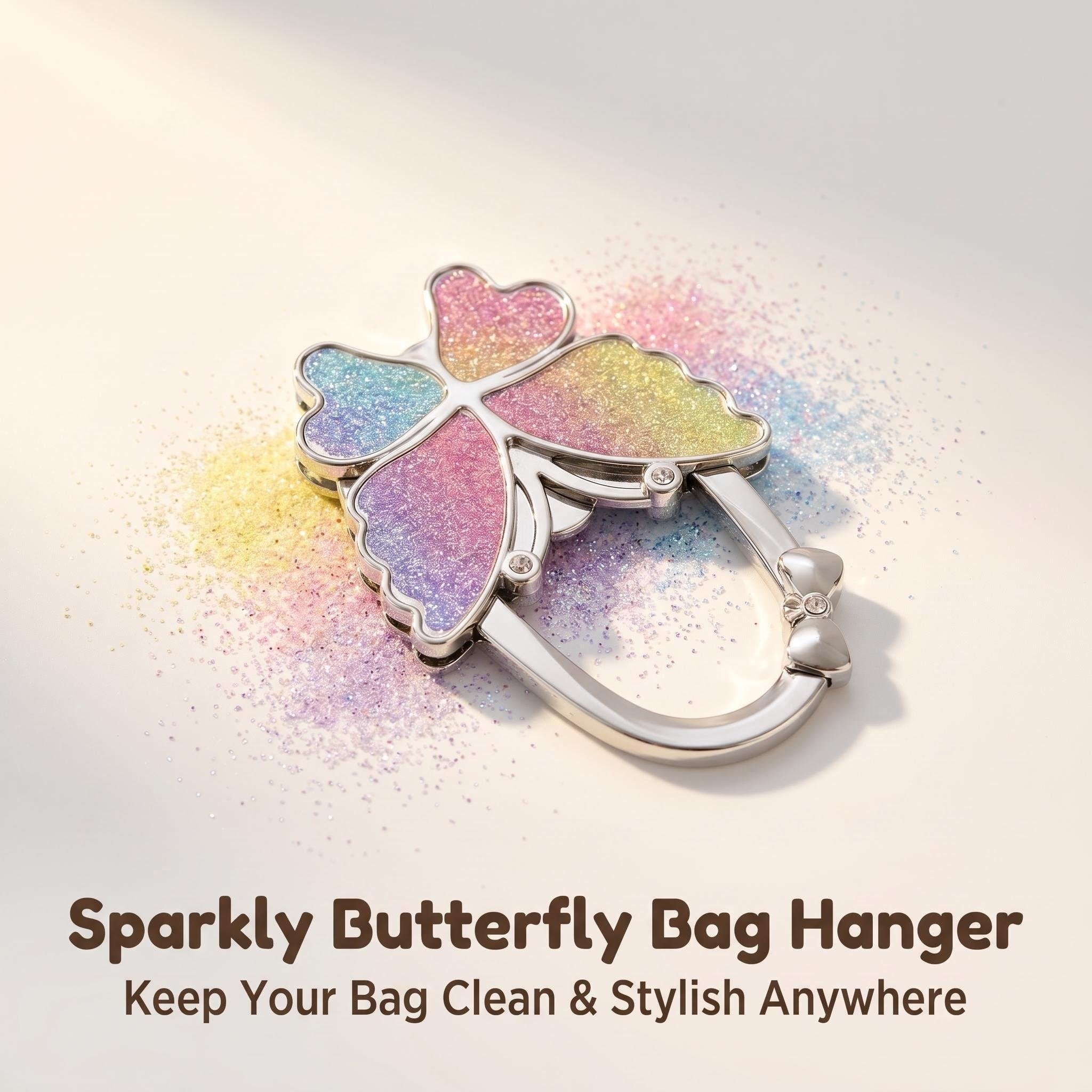 🎁 Hot Sale 49% OFF 🔥Butterfly Foldable Handbag Hook – Stylish, Portable & Non-Slip Bag Hanger