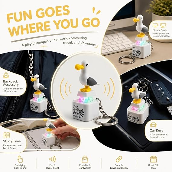 🔥Last Day Sale 49% OFF🎁 Seagull “MINE!” Button Keychain