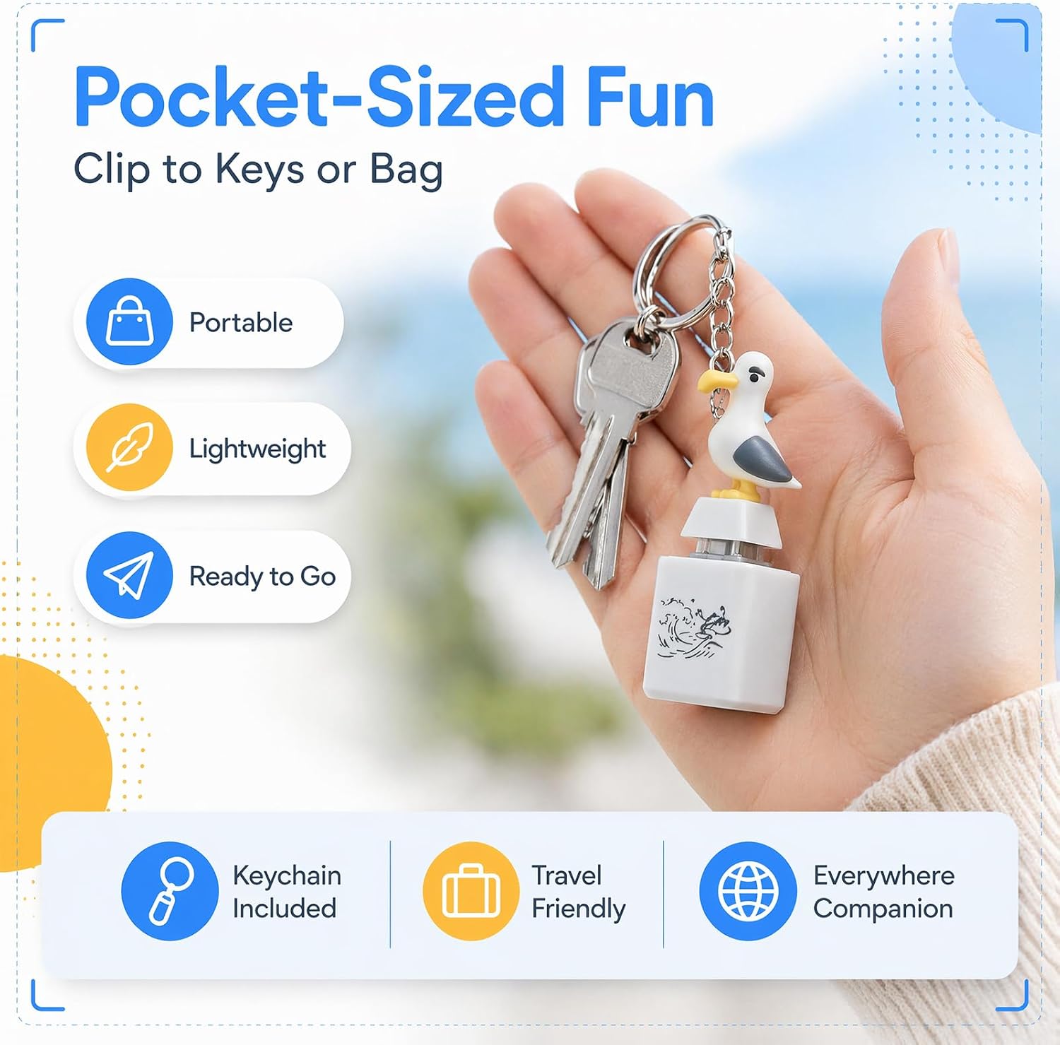 🔥Last Day Sale 49% OFF🎁 Seagull “MINE!” Button Keychain