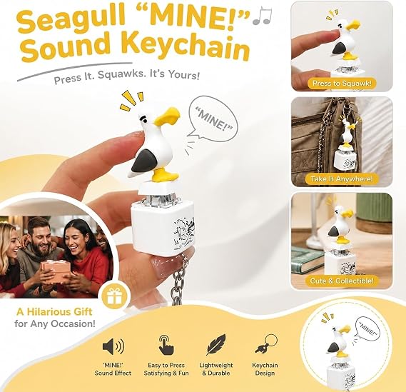 🔥Last Day Sale 49% OFF🎁 Seagull “MINE!” Button Keychain