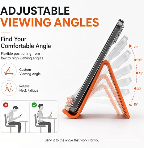 🔥Flexible silicon  Phone holder stand, Bendable Rollable Foldable Design