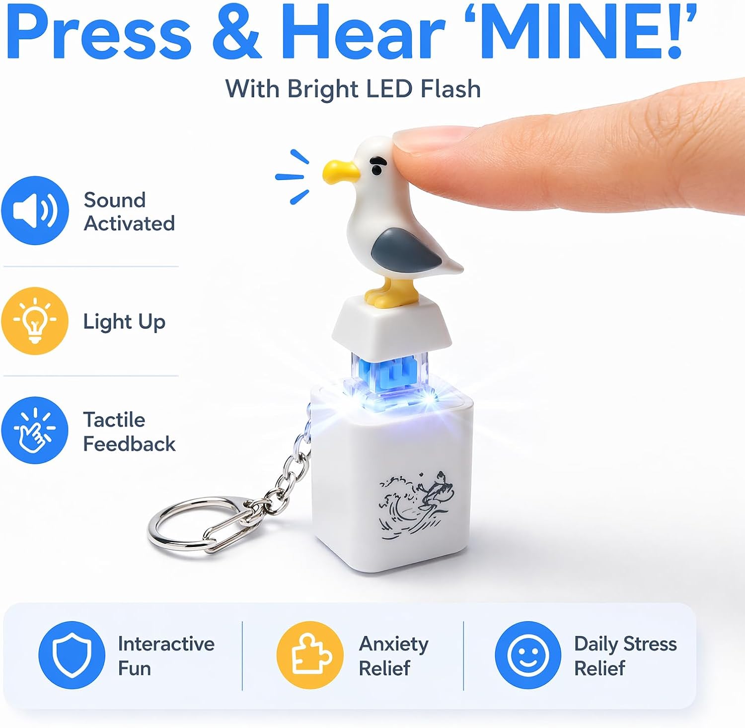 🔥Last Day Sale 49% OFF🎁 Seagull “MINE!” Button Keychain