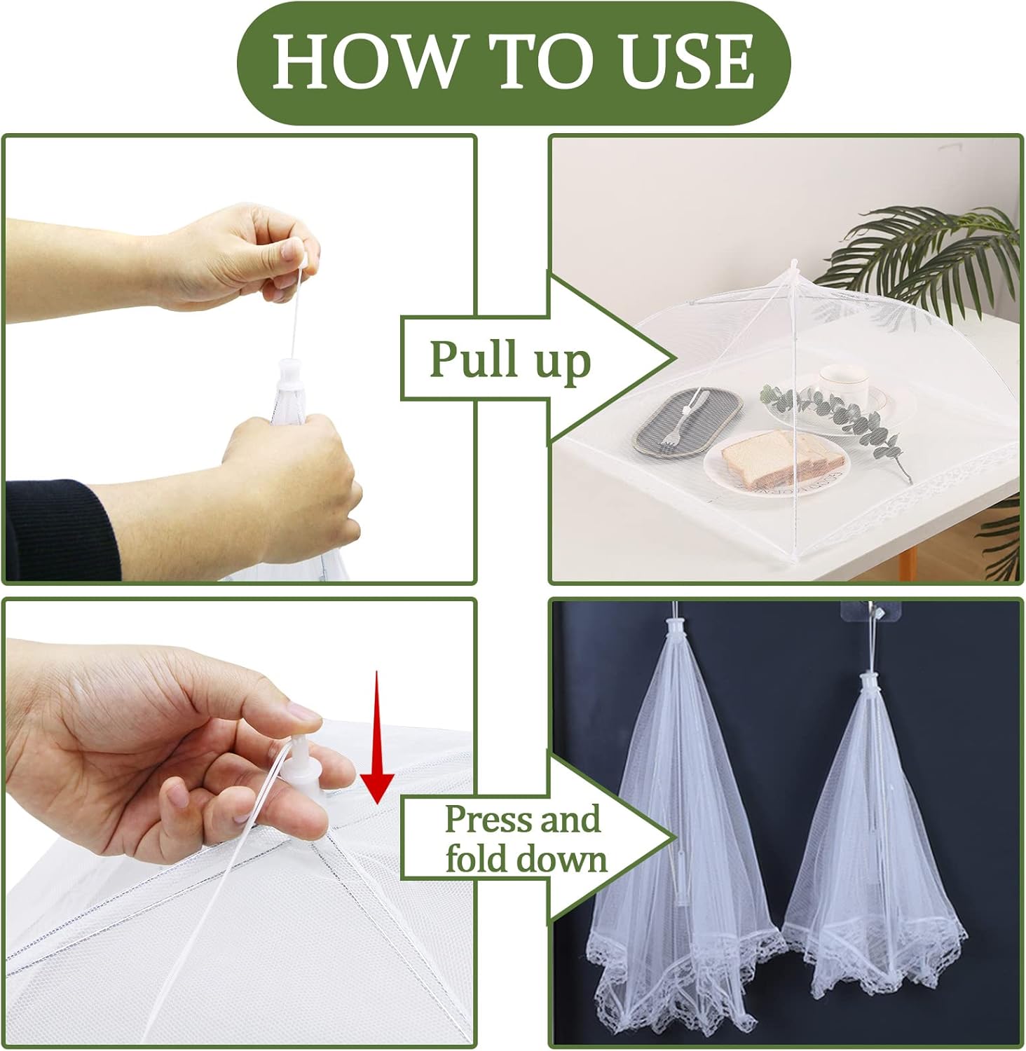 🧺Foldable Mesh Food Cover — Keep Bugs Out & Freshness In🌿✨