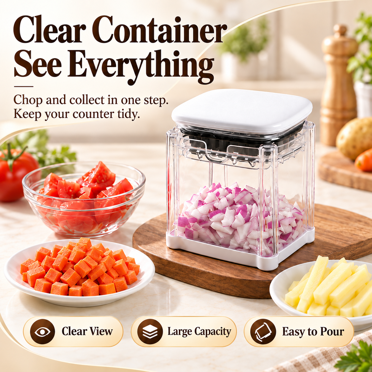 Press Chopper Multi Functional Food Chopper Slice