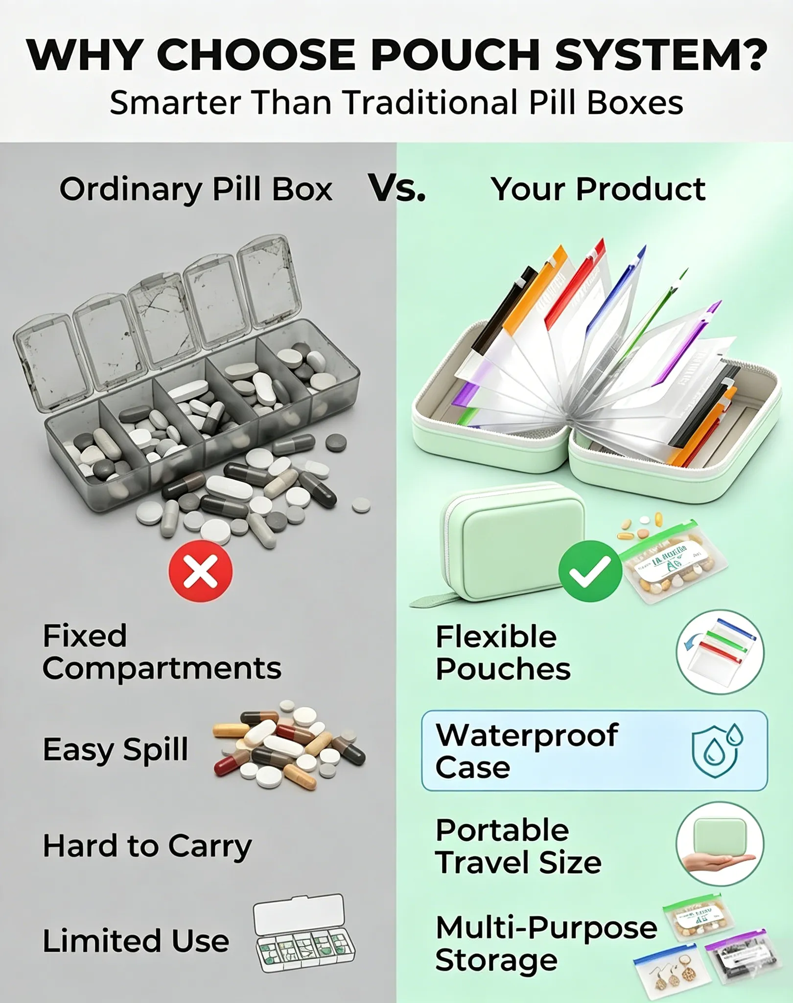 Pill Organizer Before and After