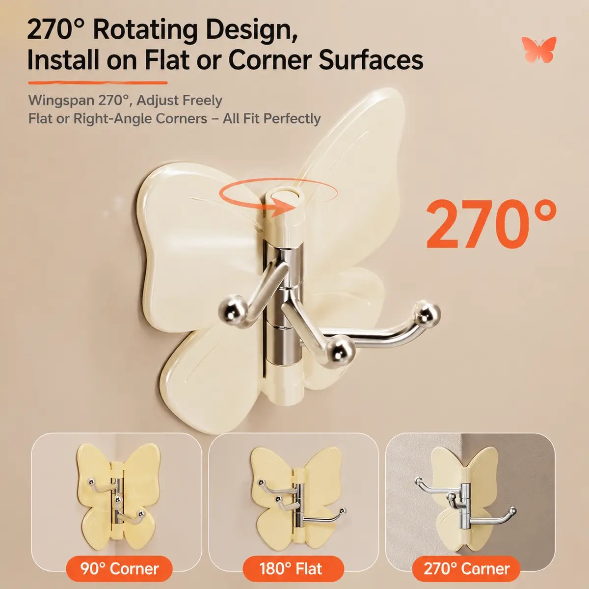 🔥Last Day Sale 49% OFF🎁 No Drilling Swivel Butterfly Hook