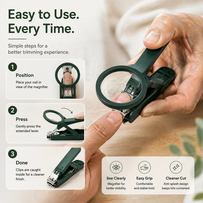 🔥Last Day Sale - 49% OFF🎁 Nail Clipper with Magnifying Glass 