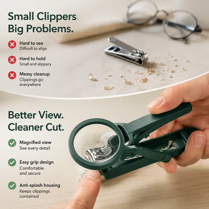 🔥Last Day Sale - 49% OFF🎁 Nail Clipper with Magnifying Glass 