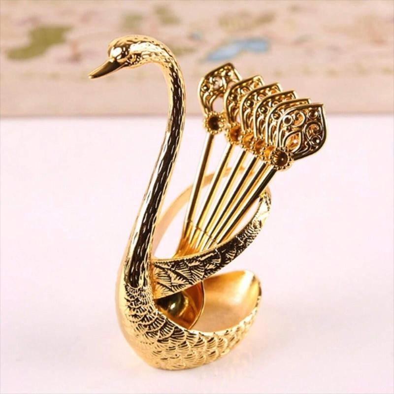🔥Last Day Sale 49% OFF🎁Creative Swan Design Coffee Stirring Spoon Set (6 spoons)