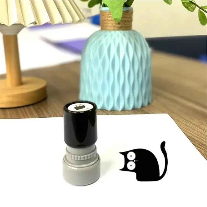 🔥Last Day Flash Sale- 49% OFF 🎁Cat Pattern Stamp, 5 Counts/set Round Self-inking Stamp