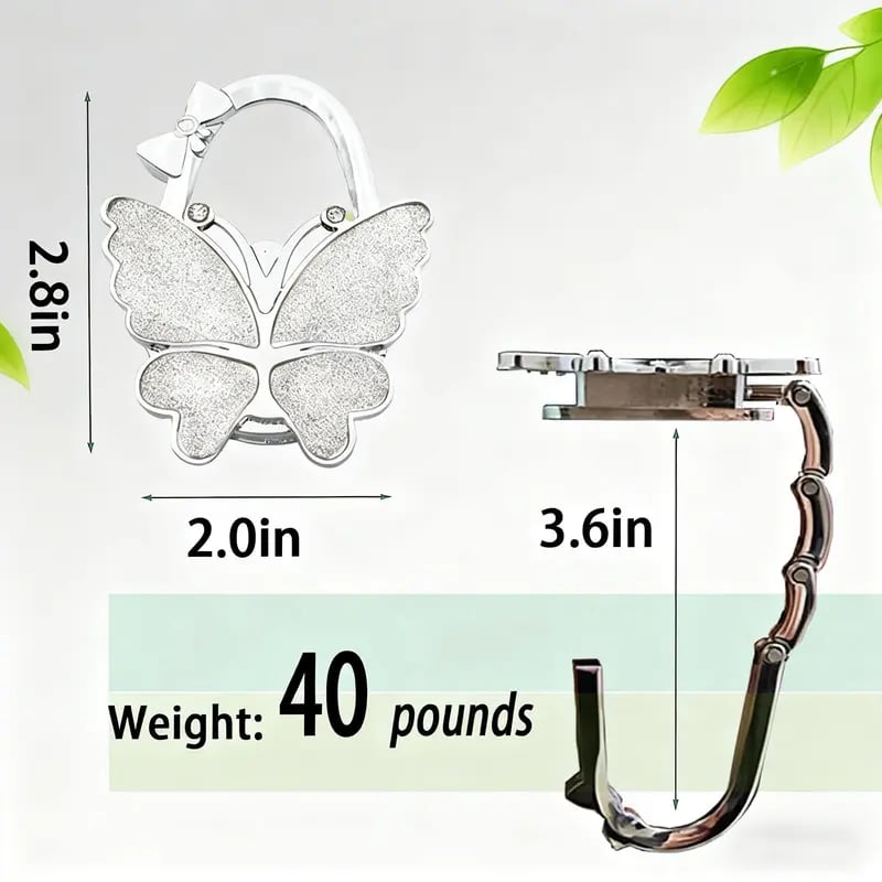 🎁 Hot Sale 49% OFF 🔥Butterfly Foldable Handbag Hook – Stylish, Portable & Non-Slip Bag Hanger
