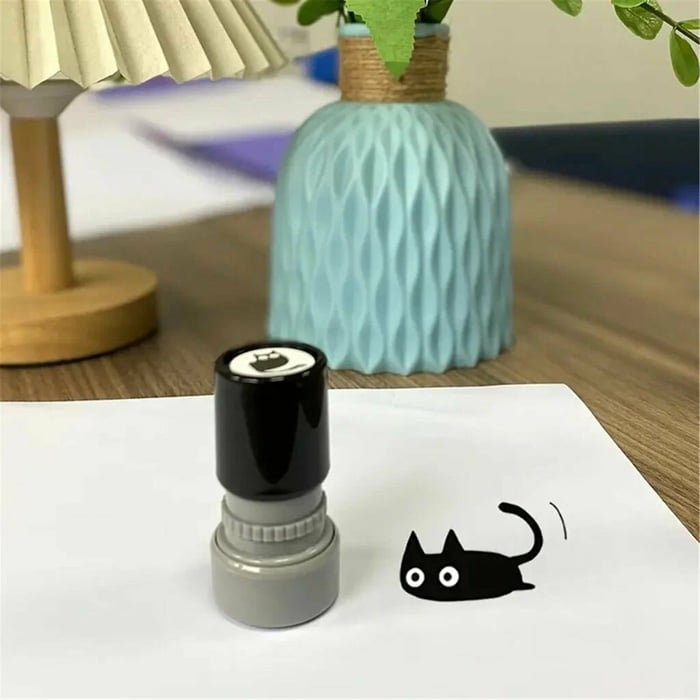 🔥Last Day Flash Sale- 49% OFF 🎁Cat Pattern Stamp, 5 Counts/set Round Self-inking Stamp