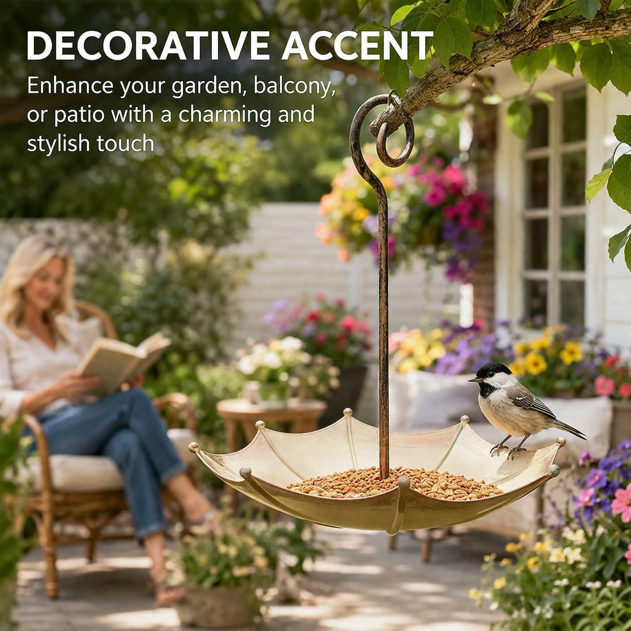 🎁Hot Sale 49% OFF🐦Mini Umbrella Bird Feeder — Whimsical Garden Charm