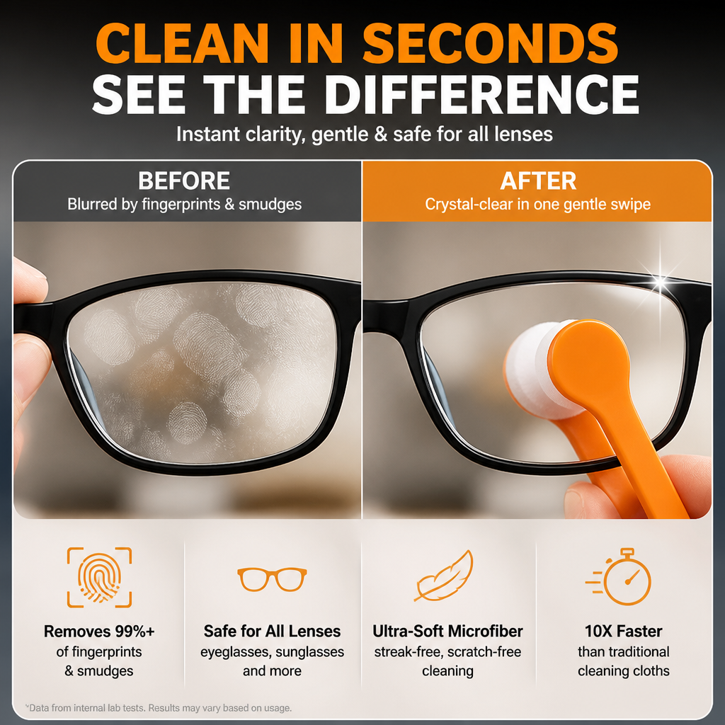 🔥Last Day Sale - 49% OFF🎁 Portable Clip-On Glasses Cleaner