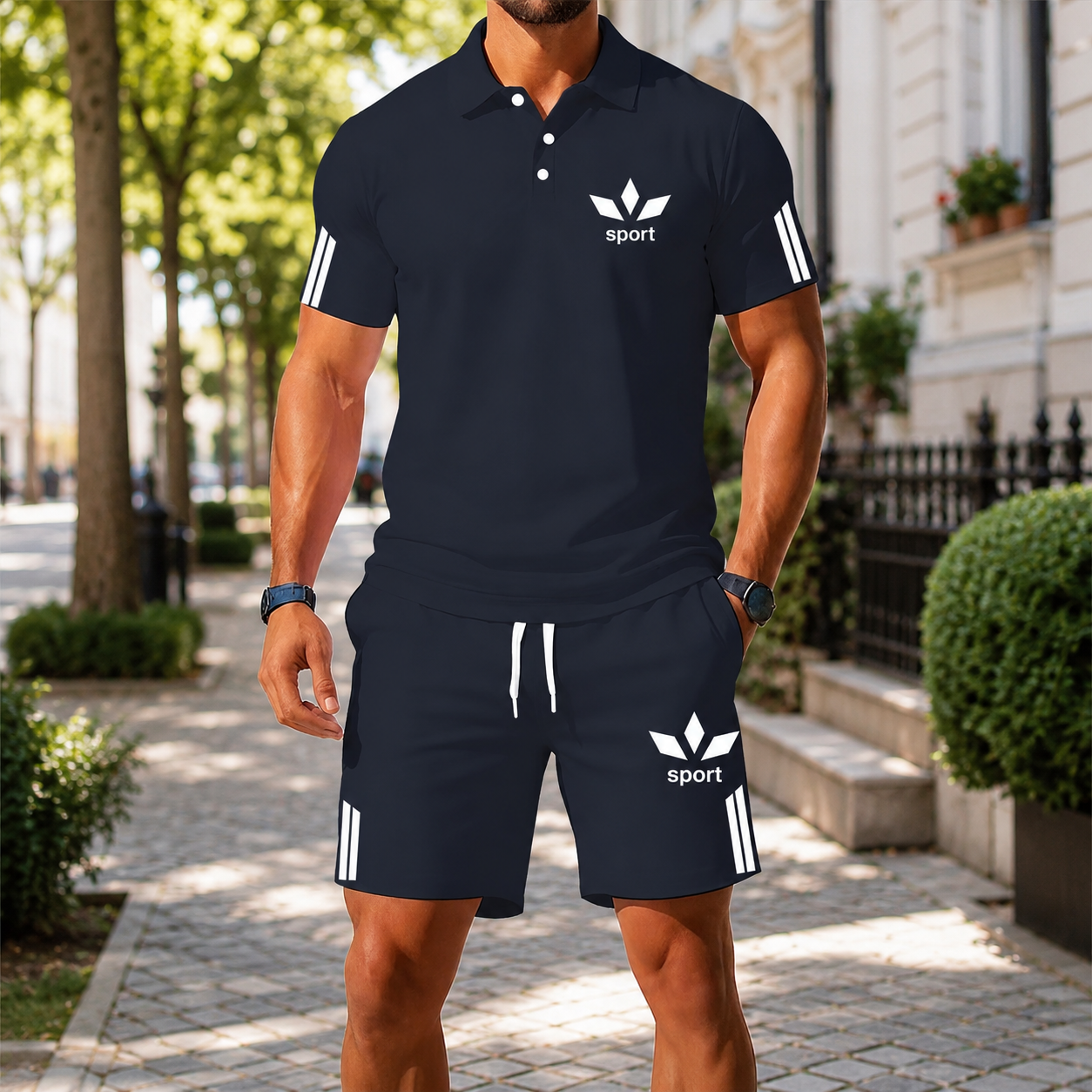 🏃‍♂️☀️ Sportliches Herren-Sommer-Set – Bequemes Polo-Shirt & Shorts für Freizeit, Urlaub und Alltag
