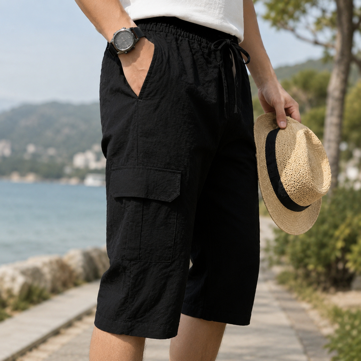 🌿 Leichte Cargo-Bermuda für Herren – entspannter Sommerstil mit praktischen Taschen
