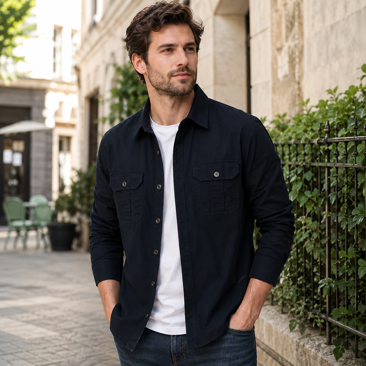 Vielseitiges Herrenhemd mit Brusttaschen – Markanter Freizeitstil für jeden Tag 👔