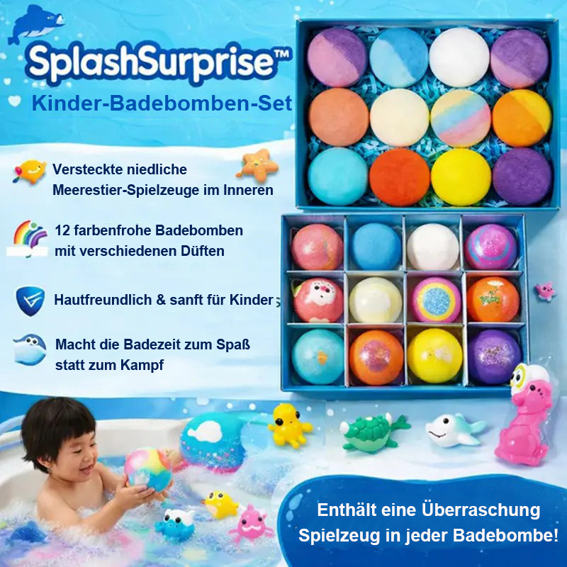 SPLASHSURPRISE™ Kinder-Badebomben-Set – Schluss mit dem Badezeit-Stress!