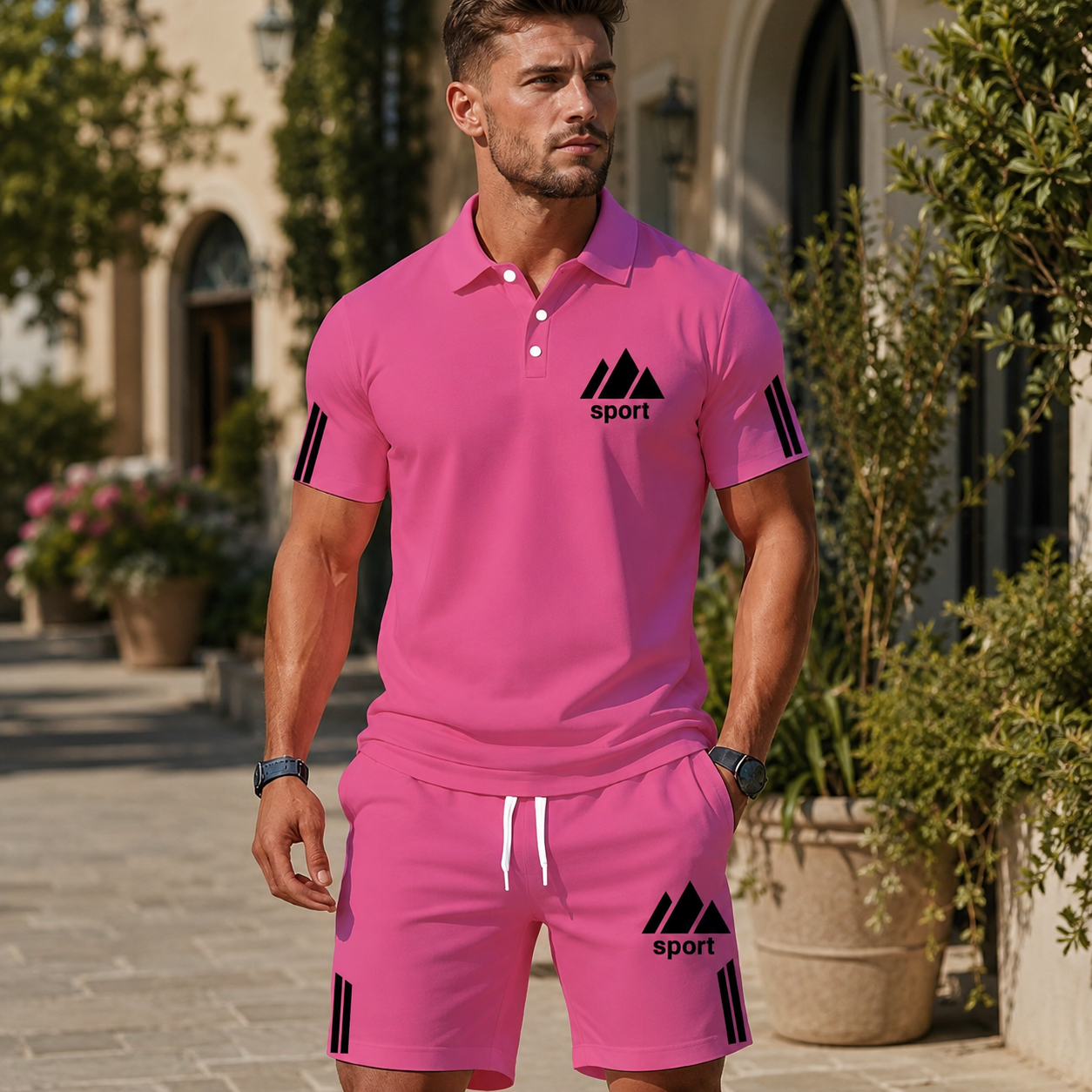 🌿 Herren-Polo-Zweiteiler mit Shorts – sportlich, gepflegt und angenehm unkompliziert