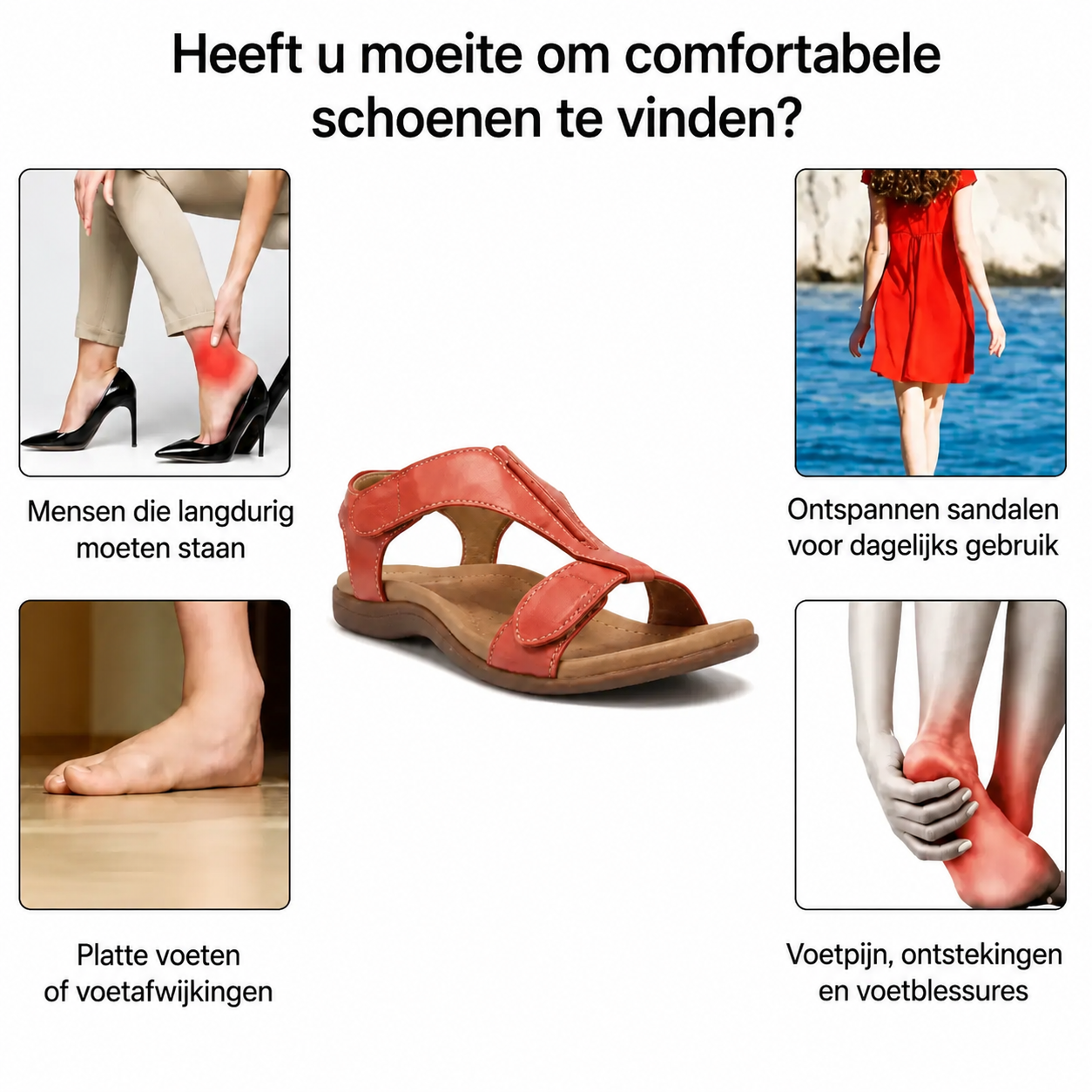 📣 LAATSTE DAG – 70% KORTING 🔥 Orthopedische sleehaksandalen voor dames – effectief tegen voetpijn