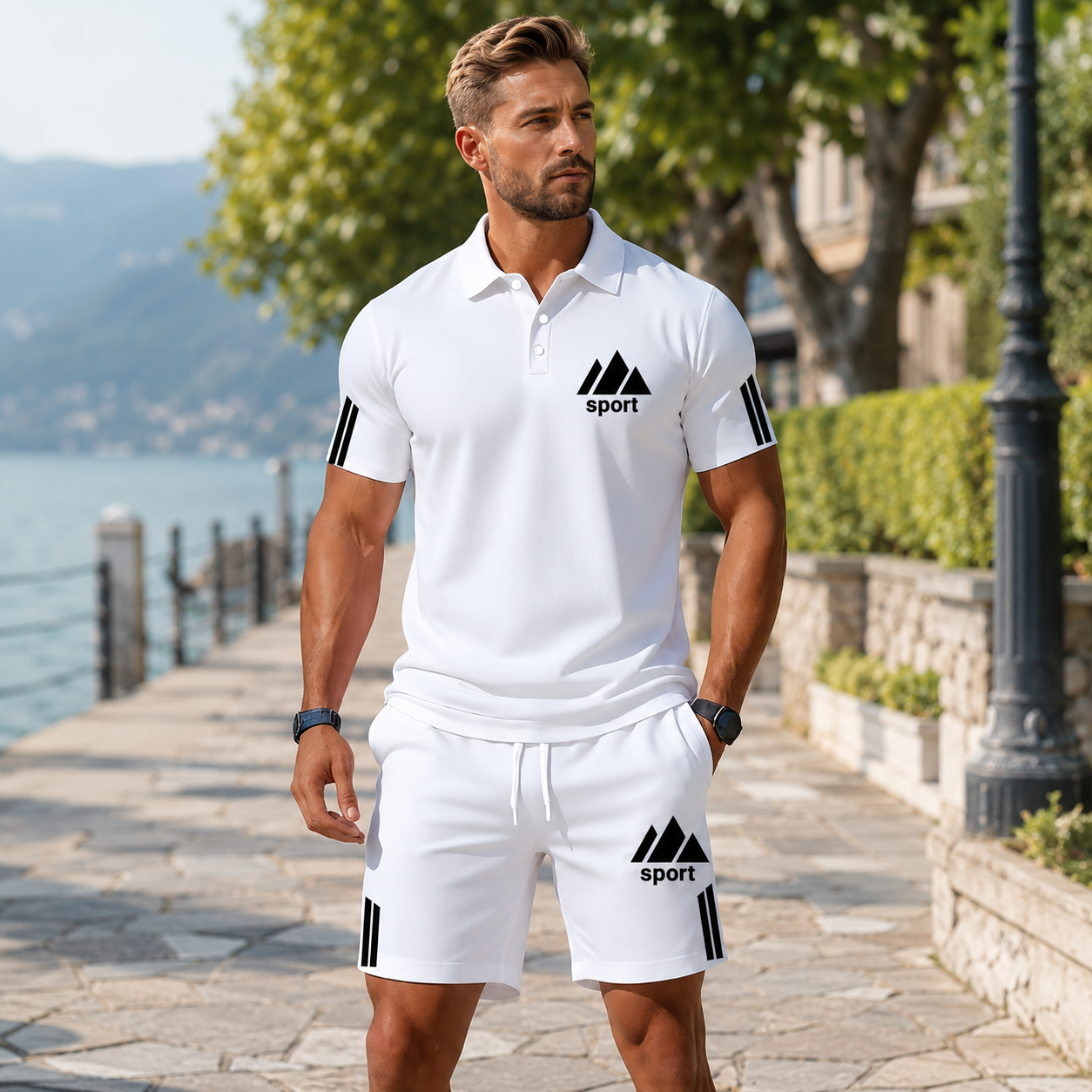 🌿 Herren-Polo-Zweiteiler mit Shorts – sportlich, gepflegt und angenehm unkompliziert
