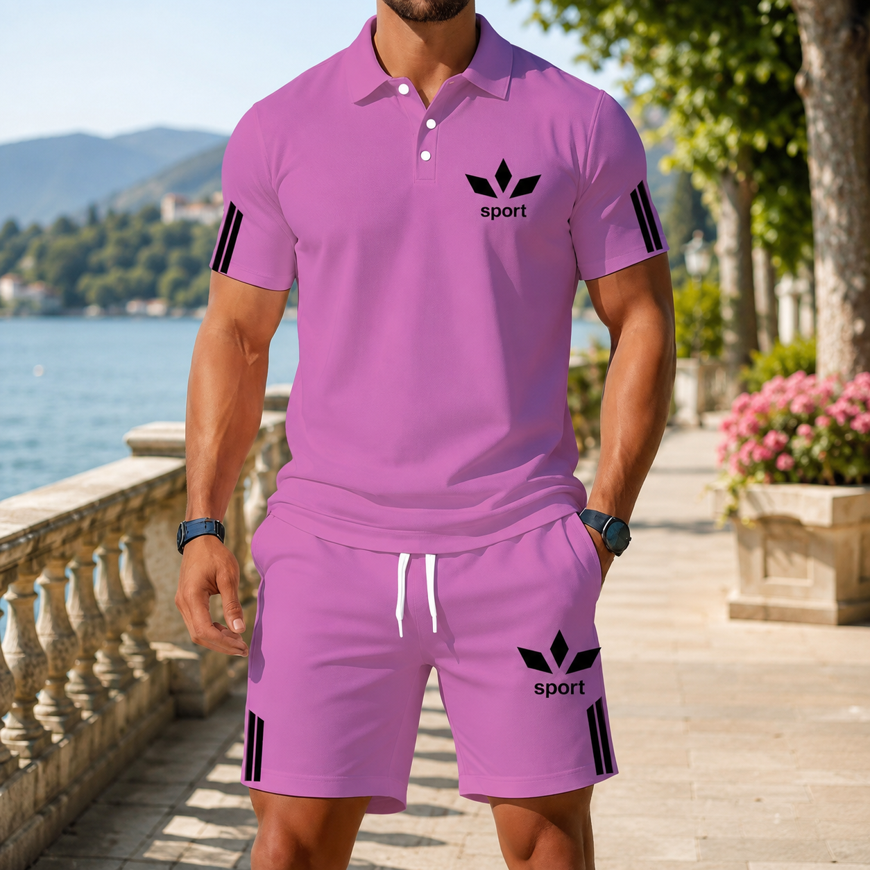 🏃‍♂️☀️ Sportliches Herren-Sommer-Set – Bequemes Polo-Shirt & Shorts für Freizeit, Urlaub und Alltag