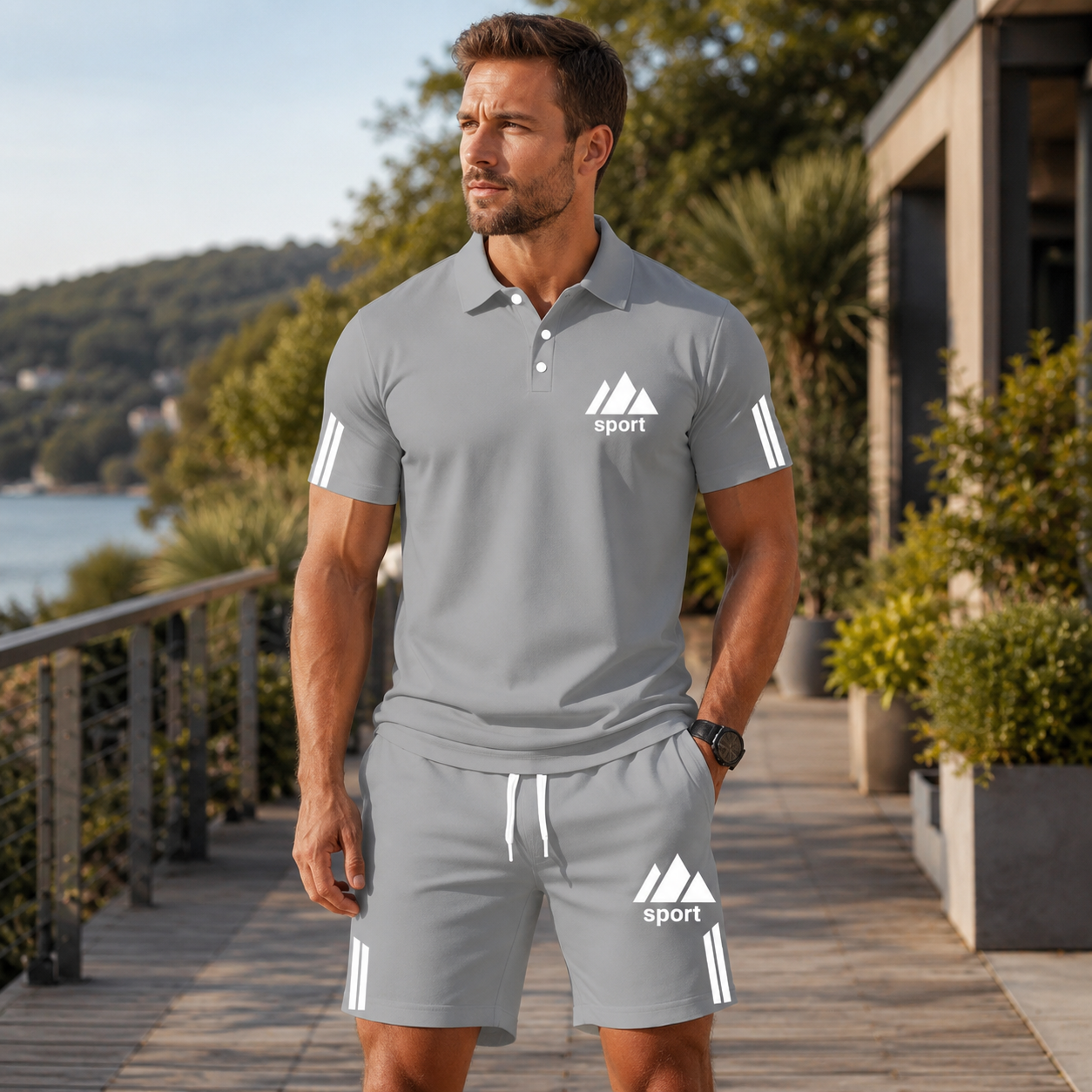 🌿 Herren-Polo-Zweiteiler mit Shorts – sportlich, gepflegt und angenehm unkompliziert