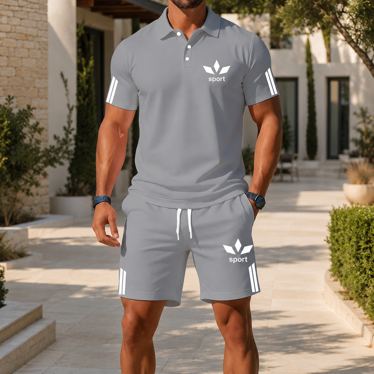 🏃‍♂️☀️ Sportliches Herren-Sommer-Set – Bequemes Polo-Shirt & Shorts für Freizeit, Urlaub und Alltag