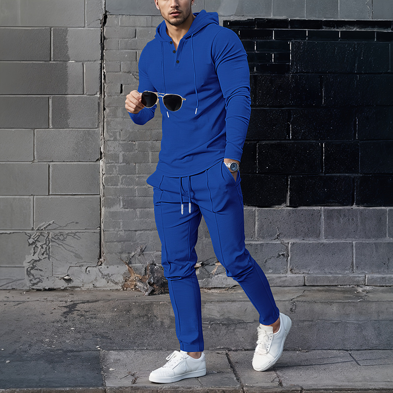 🎁2026 Nieuw binnen 70% KORTING💥Heren effen kleur hoodie trainingspak 2-delige set