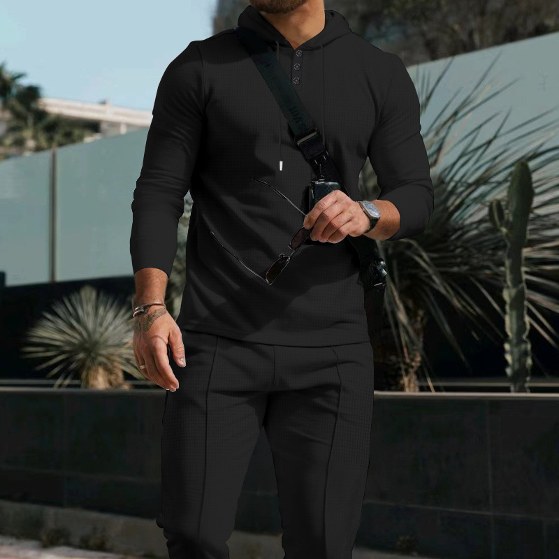 🎁2026 Nieuw binnen 70% KORTING💥Heren effen kleur hoodie trainingspak 2-delige set