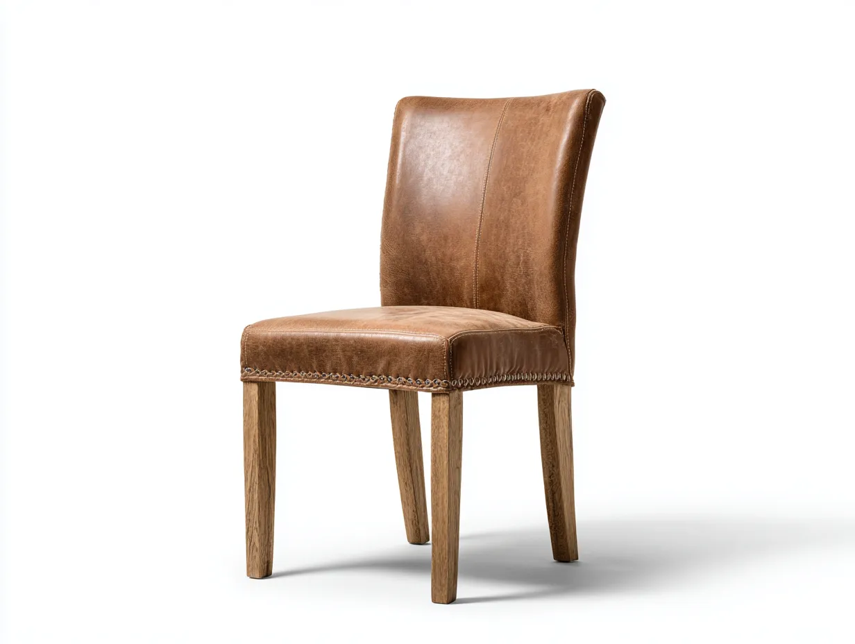 Sillas de comedor madera-cuero sintético-50x55x85 cm-marrón-diseño clásico elegante-Altozidecor