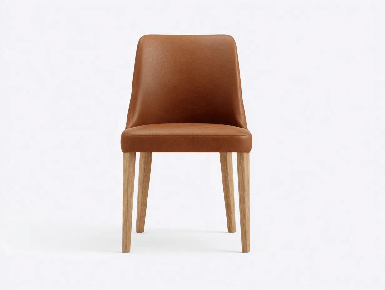 Sillas de comedor madera y cuero sintético 50x55x85 cm marrón diseño moderno ergonómico-Altozidecor