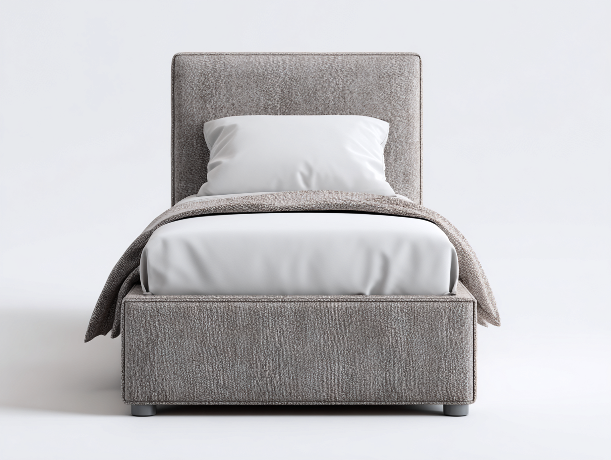 Camas individuales tapizada tela 200x100x95 cm color gris claro - diseño moderno para dormitorio-Altozidecor