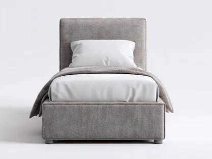 Camas individuales tapizada tela 200x100x95 cm color gris claro - diseño moderno para dormitorio-Altozidecor