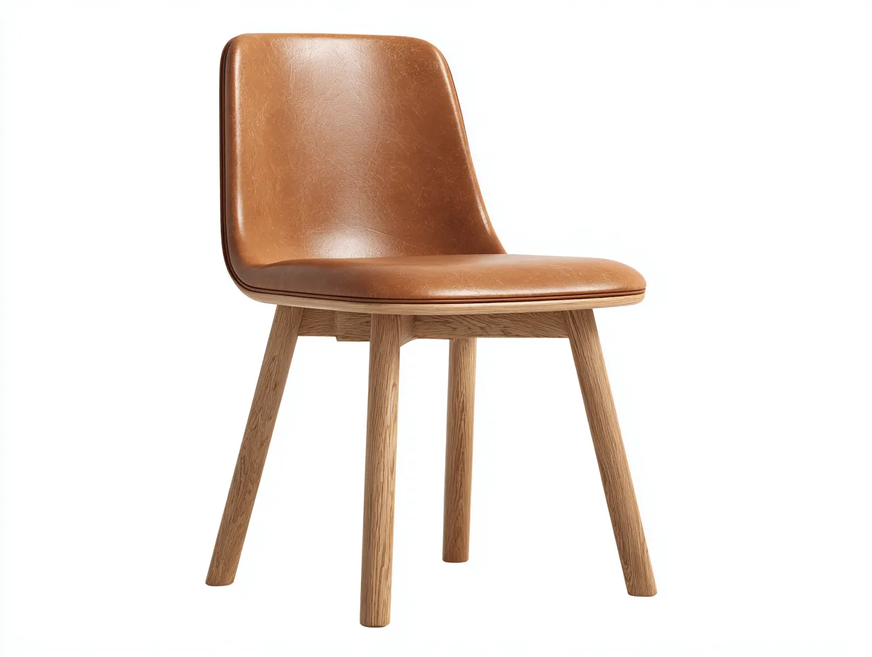 Sillas de comedor madera-cuero sintético-55x50x80 cm-marrón-diseño moderno cómodo-Altozidecor